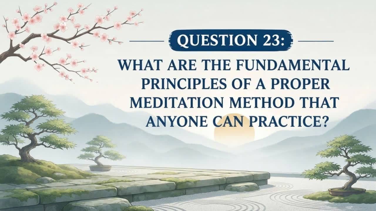 Question 23: Fundamental principles of a proper meditation method that anyone can practice