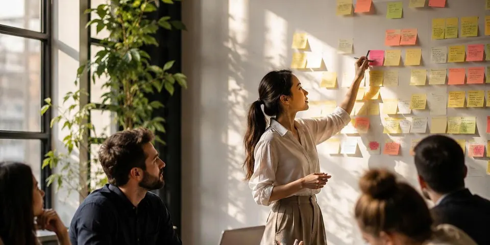 A hands-on workshop session with a facilitator